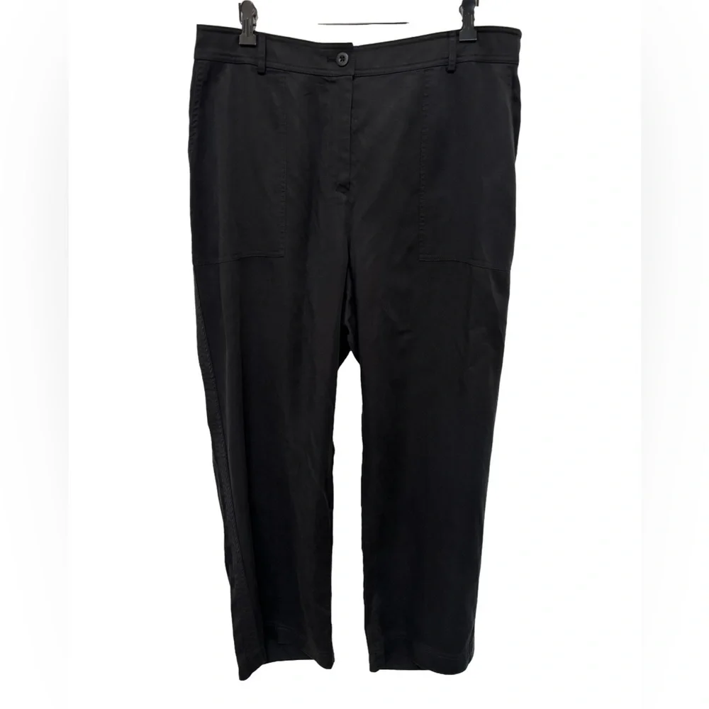 J. Crew Drapey Lyocell Viscose Twill Black Relaxed Fit Pants Size 16 NWT